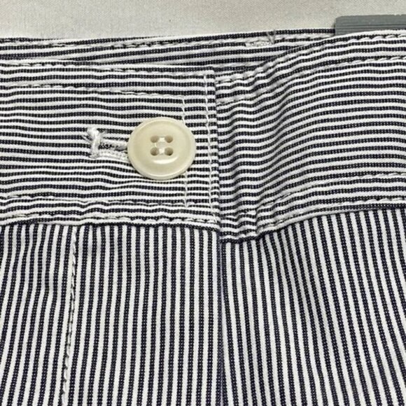 Talbots Women's Size 2 Wide Leg Crop Chino Pant High Waist Blue White Stripe NWT - Picture 3 of 14